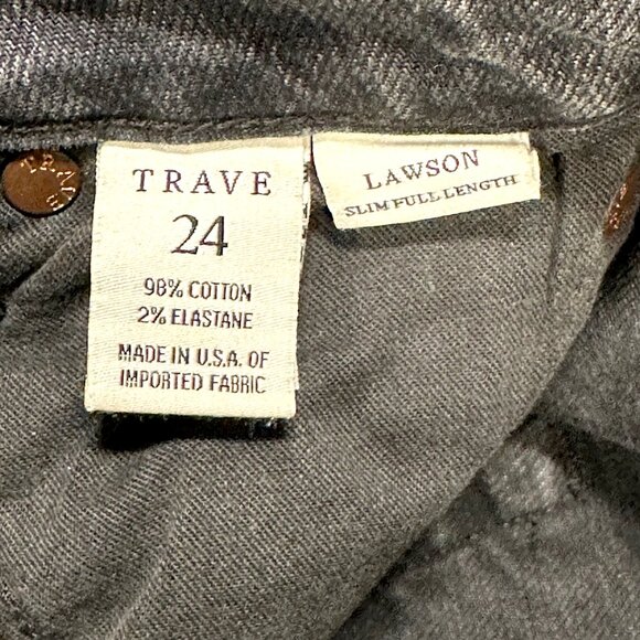 TRAVE‎ DENIM Lawson High Rise Button Fly Slim Straight Leg Jeans • 24 • grey - Picture 11 of 13